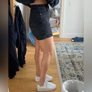 Zara high ride denim shorts in black